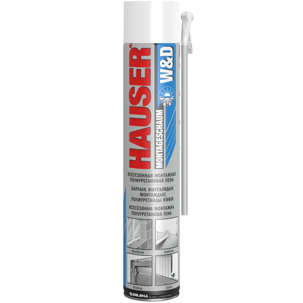 Пена монтажная пистолетная Hauser W&D всесезонная 600 г 83738944 STLM-2187922 Santreyd 