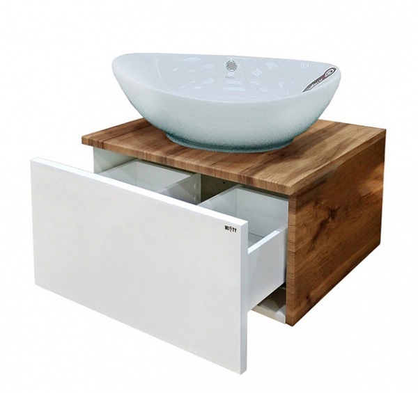 Тумба Ива-60 подвесная комбинированная 1 ящ. с раков. Kirovit Гамма MISTY 2312208 - Вид №1