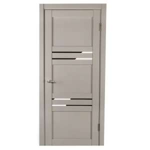 Дверь межкомнатная глухая Астерия 90x200 см Hardflex цвет серый жемчуг с замком и петлями 82636312 STLM-2022780