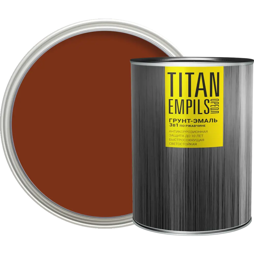 Грунт-эмаль по ржавчине Ореол Titan цвет красно-коричневый 0.9 кг STLM-2195886
