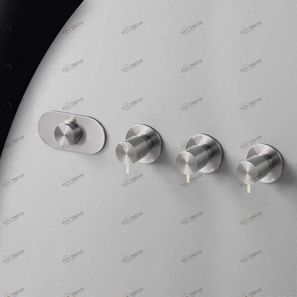 Термостат для душа матовая сталь с серой ручкой Toki Radomonte TKI56SCIL29