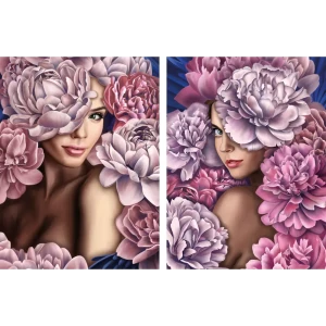 Картина модульная Девушки в цветах 45x60 см 2 шт. 86731882 STLM-2096798