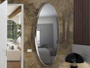 109235 Зеркало овальное 80X170 серебряное Schuller Aries