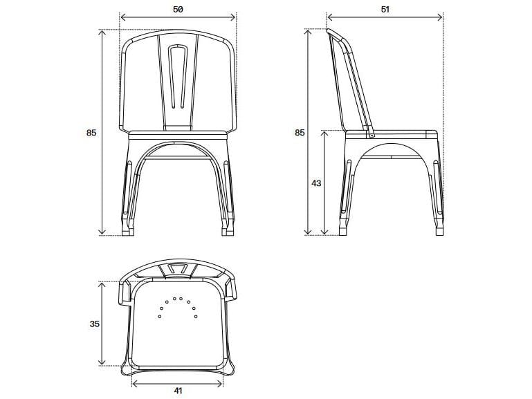 Стальной стул Tolix ABC ARCH-00096625 - Вид №4