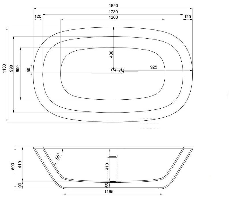 JEE-O Отдельностоящая овальная ванна  Sbm033  - Вид №4