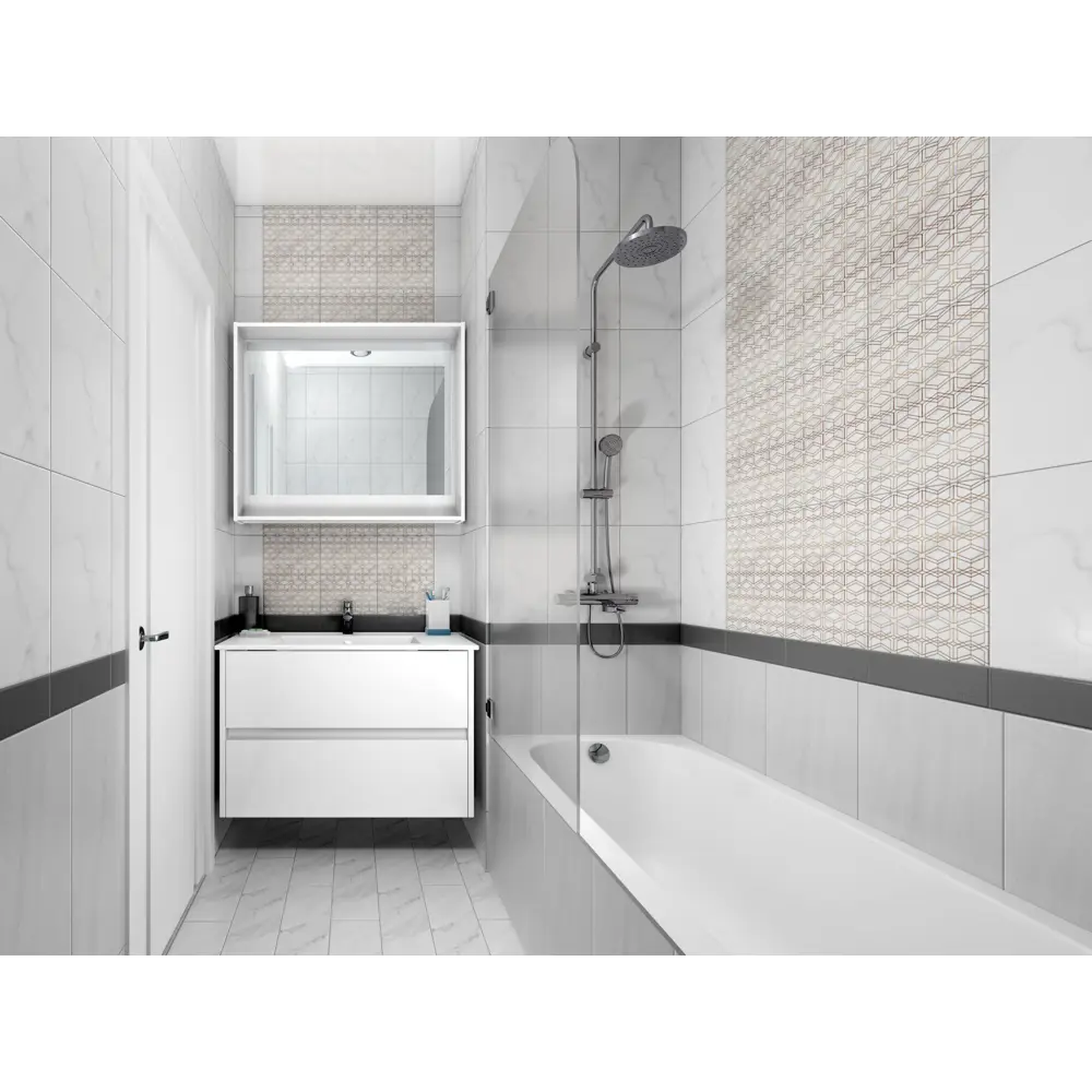 Плитка настенная Stone 30х60 см 1.62 м² цвет светло-серый BELANI STLM-2102867 - Вид №8