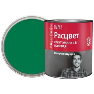 Грунт-эмаль по ржавчине 3 в 1 Расцвет быстросохнущая цвет зеленый 2.7 кг