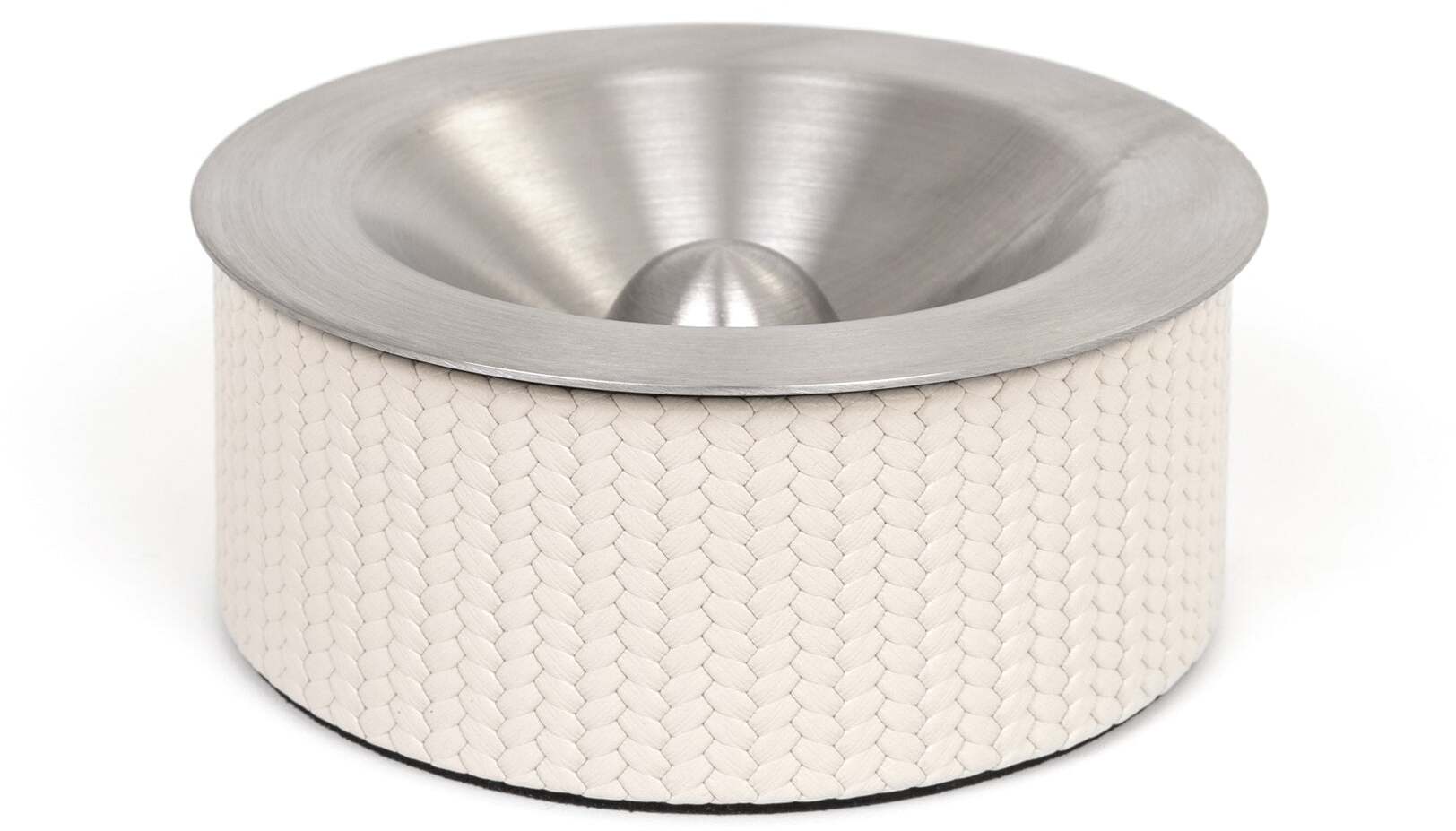 Пепельница Vulcano - Ø 13XH5,5 см / плетеная кожа_темно-синий