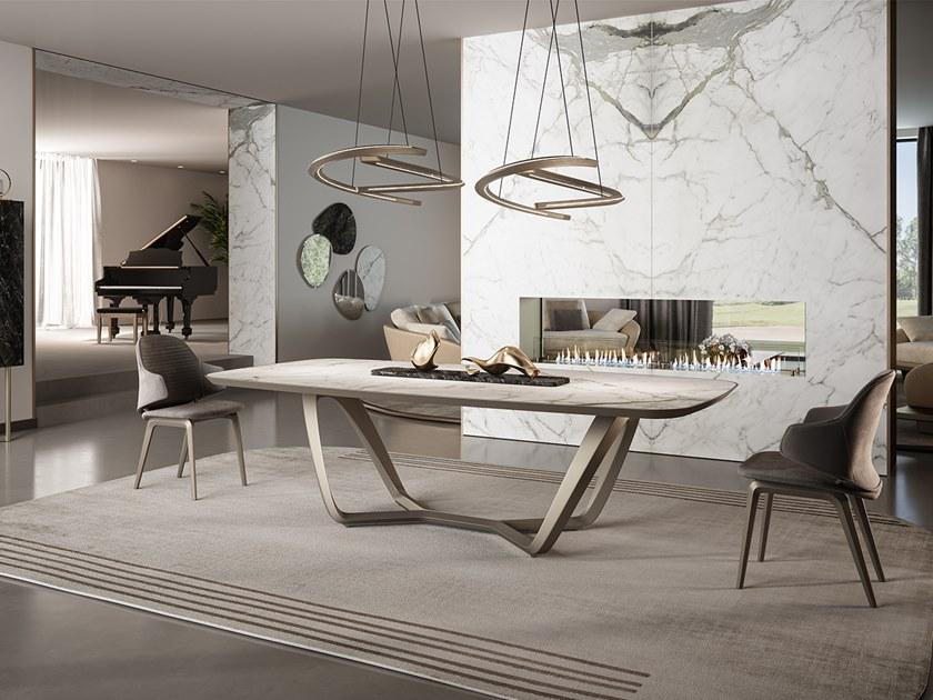 Reflex Прямоугольный обеденный стол с фаской из мраморного стекла Pininfarina home design sun-id-1441467 - Вид №5