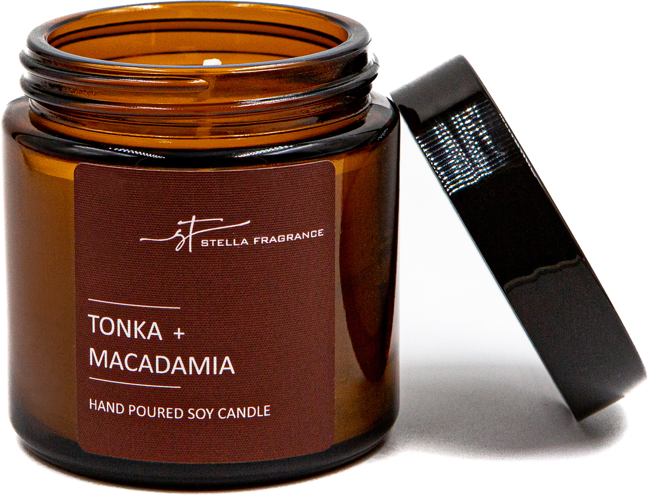 89090946 Свеча ароматизированная в стеклянной банке Tonka Macadamia коричневая 6 см STLM-0078270 STELLA FRAGRANCE