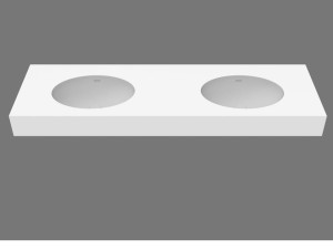 Двойная круглая подвесная раковина из твердой поверхности