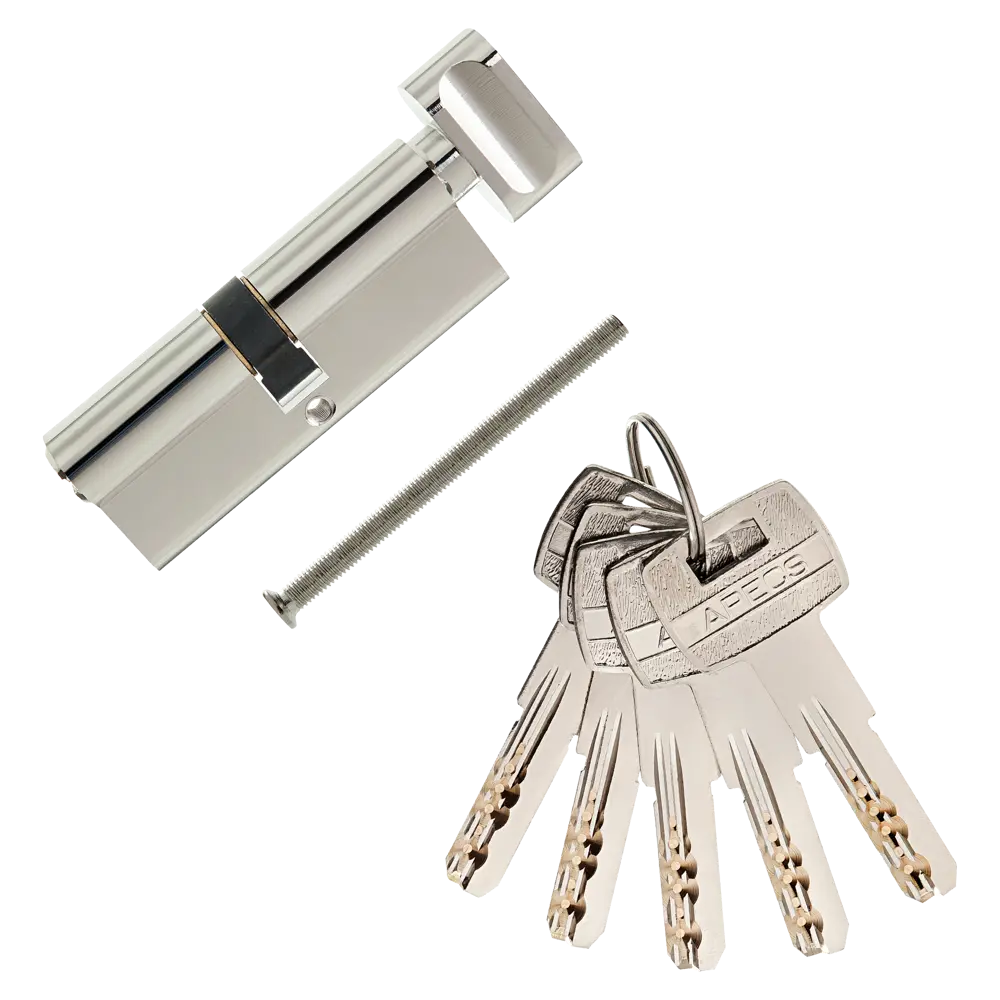 Цилиндр Apecs SM-80-C-NI, 40x40 мм, ключ/вертушка, цвет никель STLM-2180142 - Вид №1