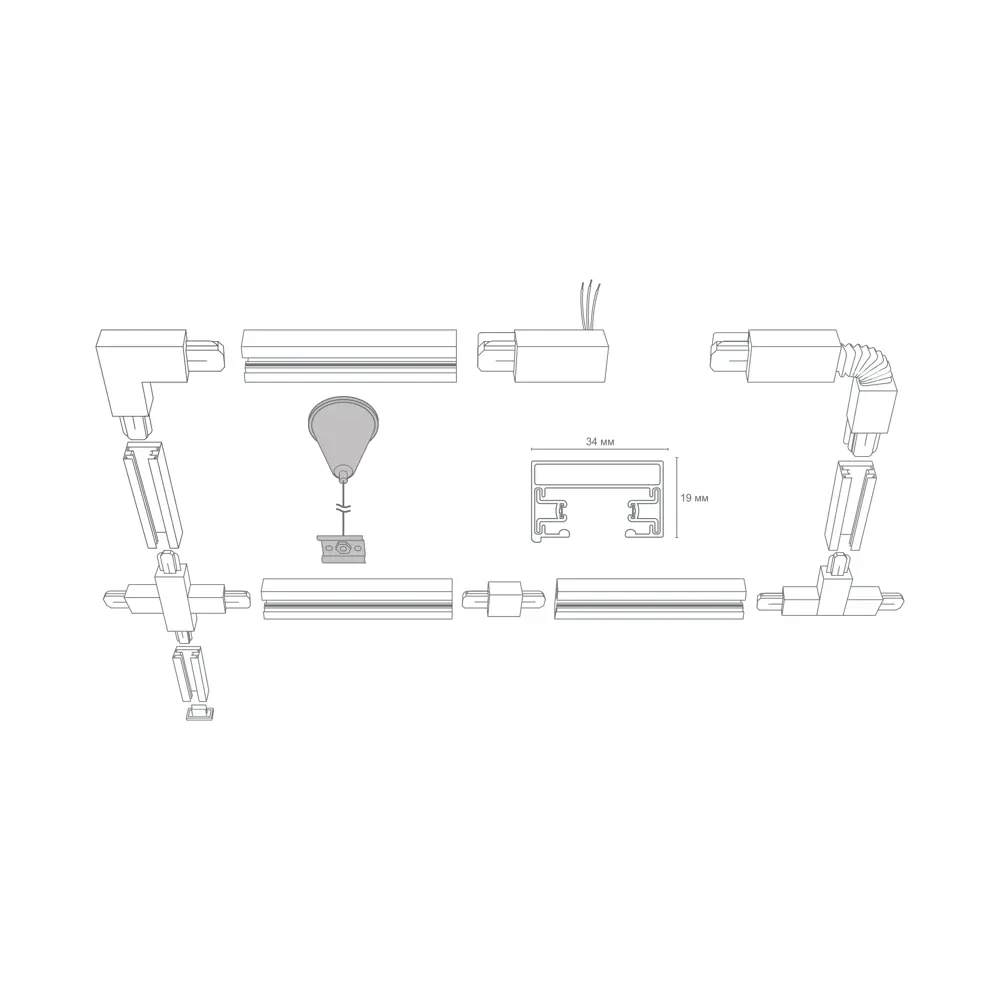 Кронштейн-подвес для трекового шинопровода Wolta WTL-MK3/01B 1.5 м, цвет черный STLM-2185816 - Вид №4
