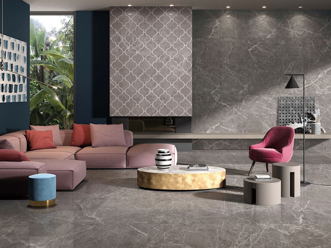 Пол / керамогранит с мраморным эффектом GANI MARBLE TILES CLAROS GREY (LIGHT) ARCH-00083700 - Вид №2