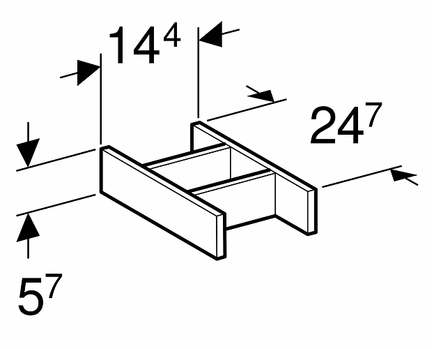 4002531 IDO Glow / IDO Elegant вставка в выдвижной ящик H-деление  - Вид №1