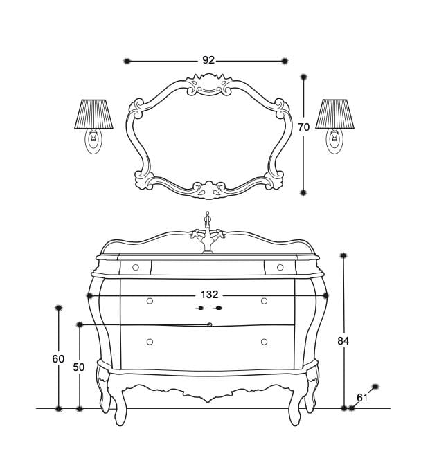 Напольный умывальник с ящиками Gaia Mobili Classic ARCH-00092201 - Вид №2
