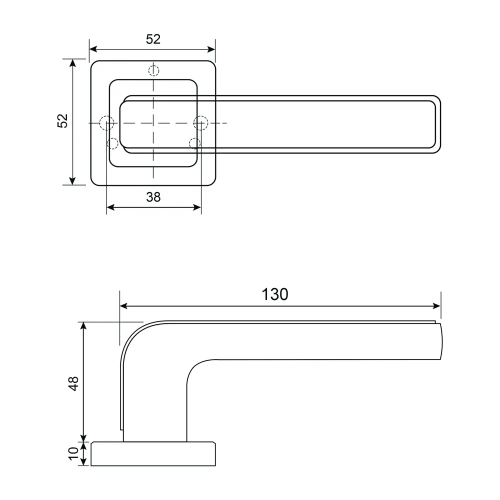 Дверная ручка на розетке Armex H-22106-A без запирания цвет графит/хром STLM-2196069 - Вид №8