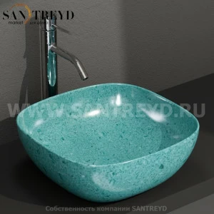 B6Q43GT Накладная раковина на столешницу  квадратная Ceramica Globo T-EDGE