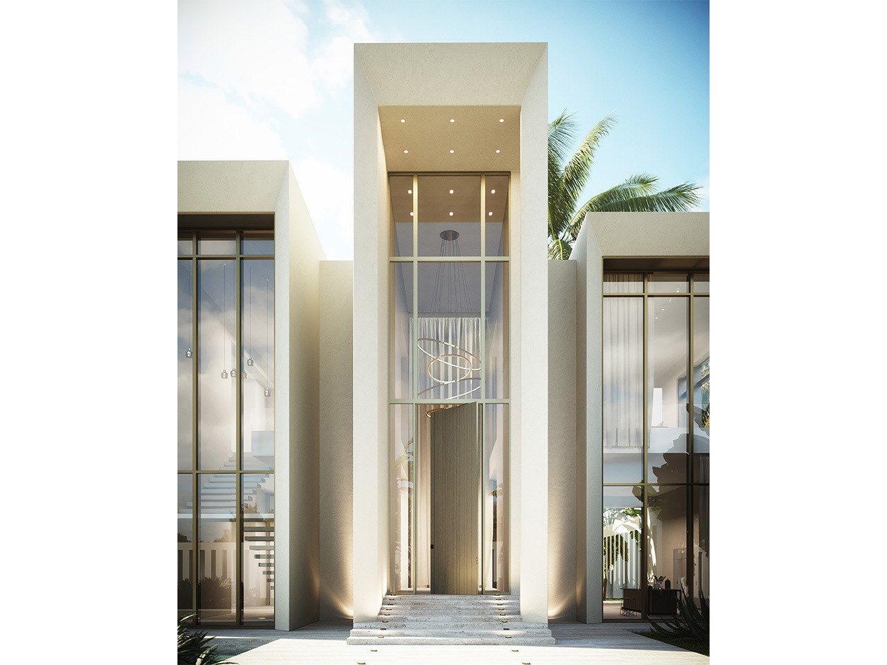 Наружная алюминиевая бронированная дверная обшивка Oikos Skydoors-вертикальные горизонты ARCH-00092937 - Вид №2