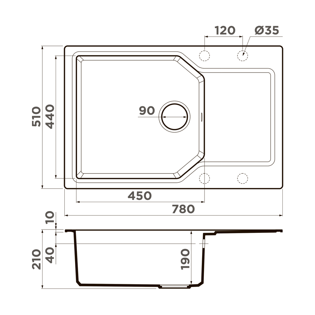 Кухонная мойка Yonaka 78-LB BE OMOIKIRI 4993335 - Вид №5