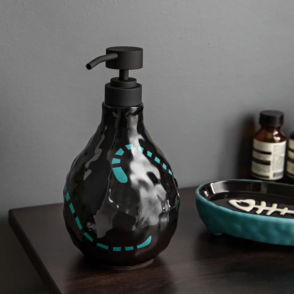 Дозатор для жидкого мыла Irony цвет чёрный MOROSHKA STLM-2100237 - Вид №3