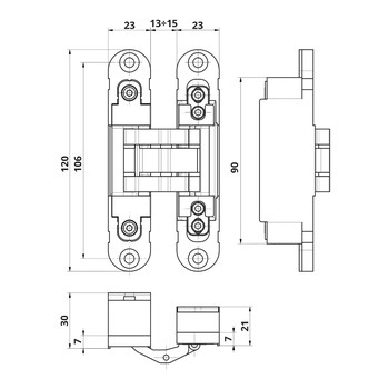 Петля скрытого монтажа Otlav INVISACTA 230 LK01-102