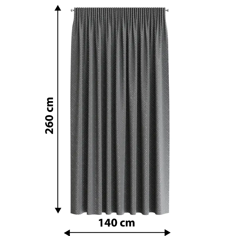 Штора на ленте 140x260 см геометрия цвет серый GARDEN STLM-2016584 - Вид №2