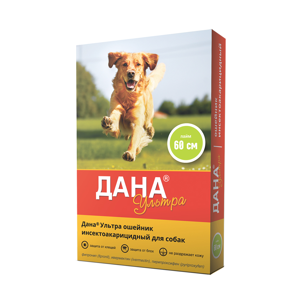 ПР0058972 Ошейник для собак Дана Ультра лайм 60см Apicenna 