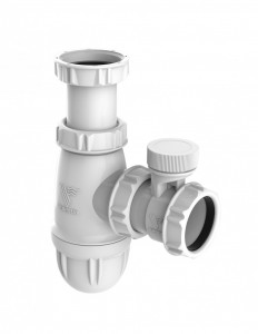 752900 001 00  Противовакуумный клапан сифона для раковины, регулируемая высота 62/97 мм, диаметр выхода 40 мм Valentin Белый