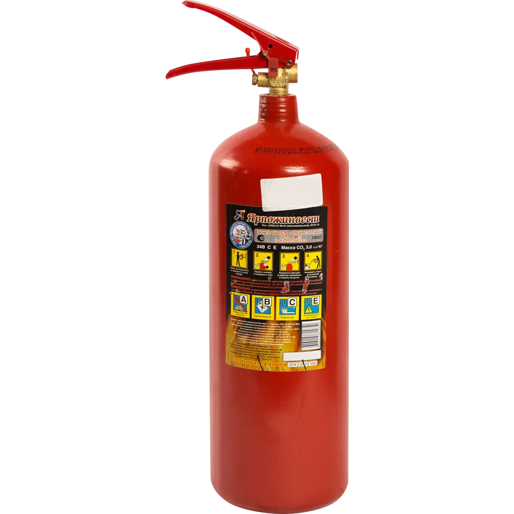 Огнетушитель Ярпожинвест ОУ-3 (В,С,Е) 4.02 л STLM-2116771