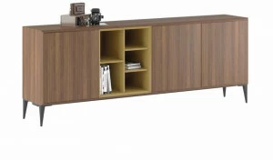 Ersa Лакированная тумба для офиса из фанерованной древесины с распашными дверцами