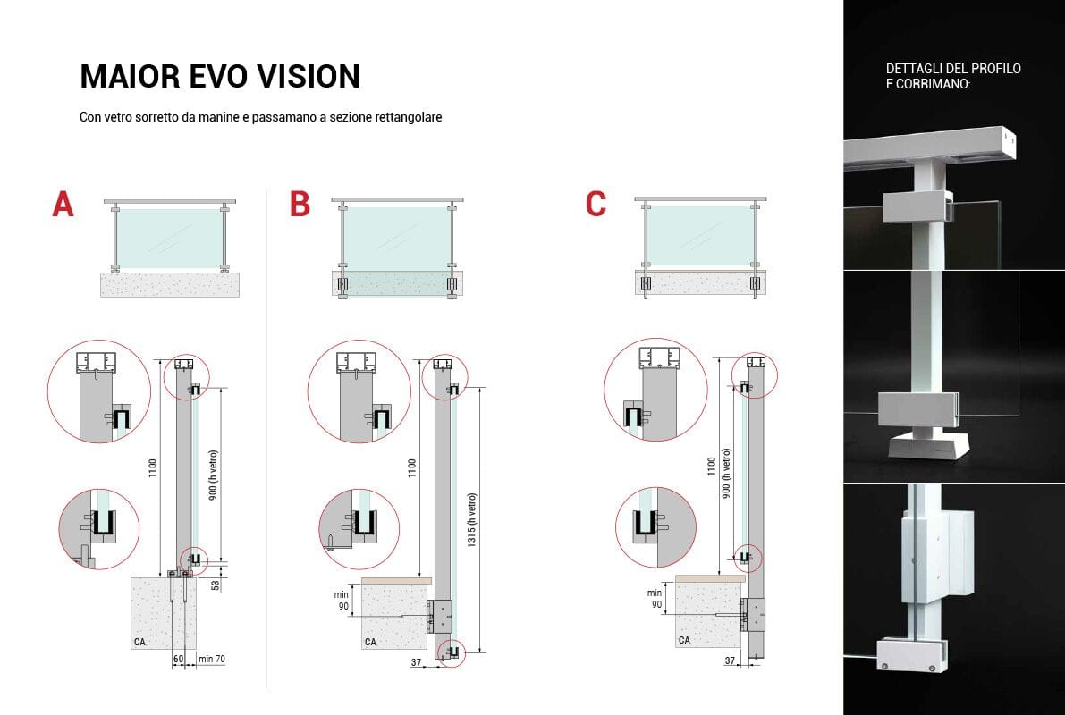 Перила из алюминия и стекла FARAONE Maior Evo ARCH-00057593 - Вид №10