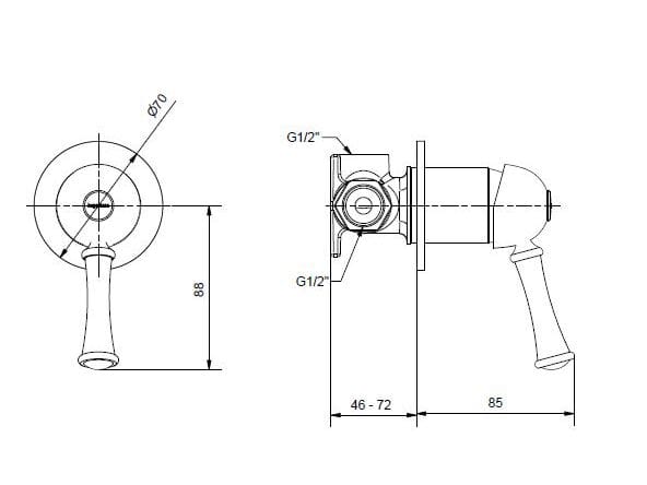 Смеситель для душа из хромированной латуни Bugnatese Денвер ARCH-00143909 - Вид №2