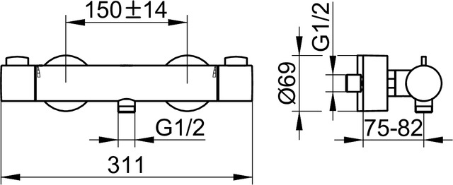 53924010100 Смеситель для душа DN 15 KEUCO Plan blue - Вид №2