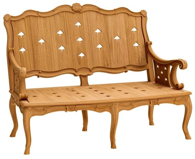 ASTELLO 2-местный диван из тикового дерева Fleur de lys sun-id-1477444 - Вид №8