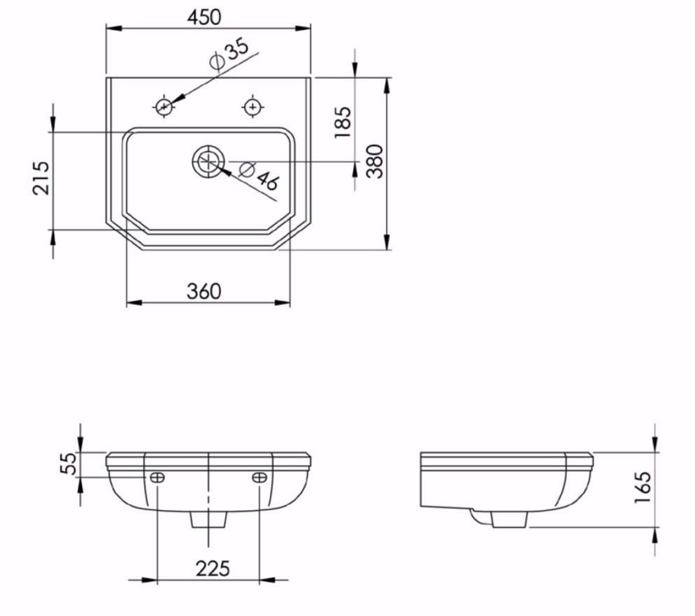 2230 Подвесная раковина настенная овальная Gentry Home  белая  - Вид №1