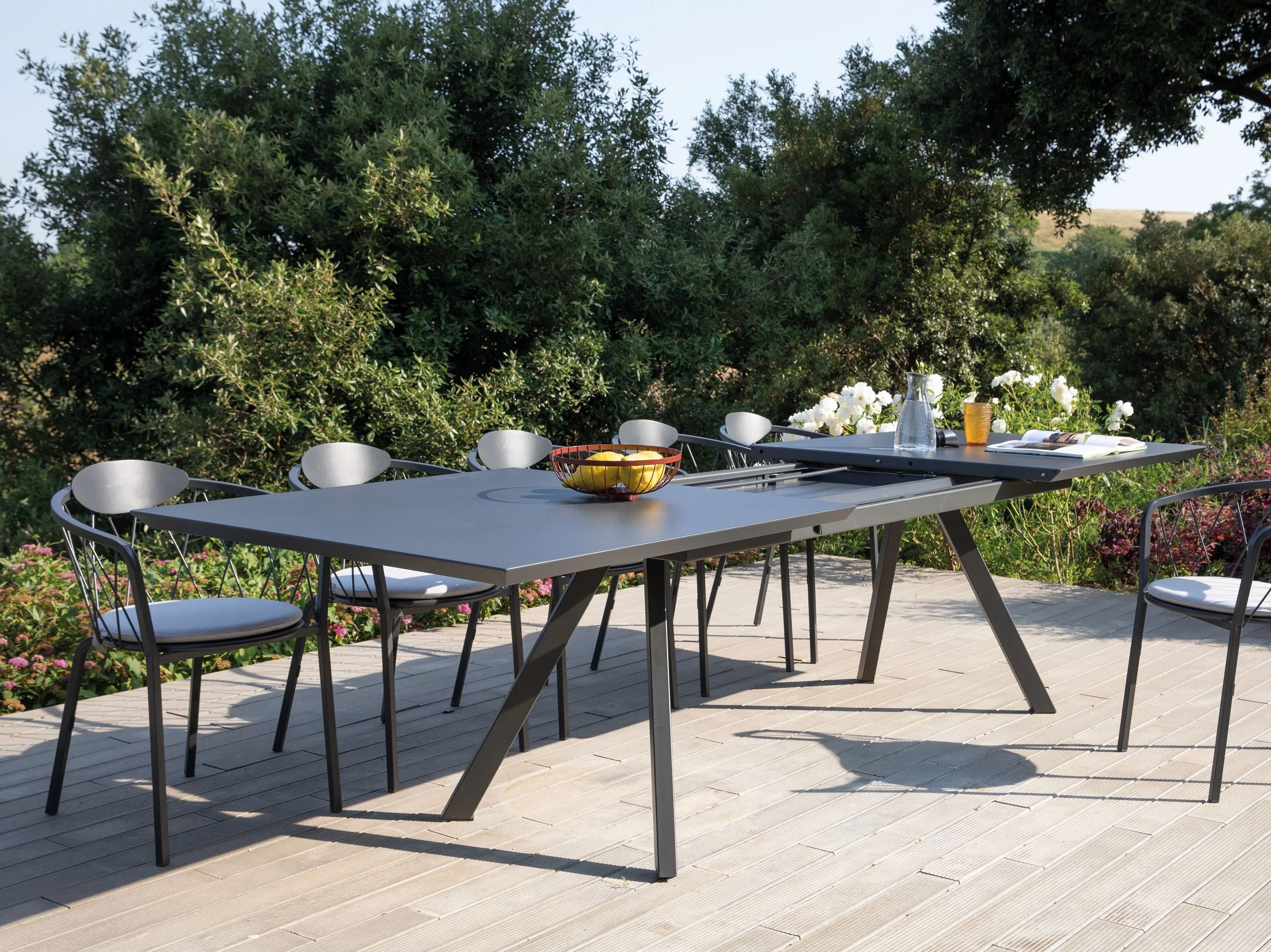 Металлический выдвижной прямоугольный садовый стол Vermobil Daisy ARCH-00114367 - Вид №4