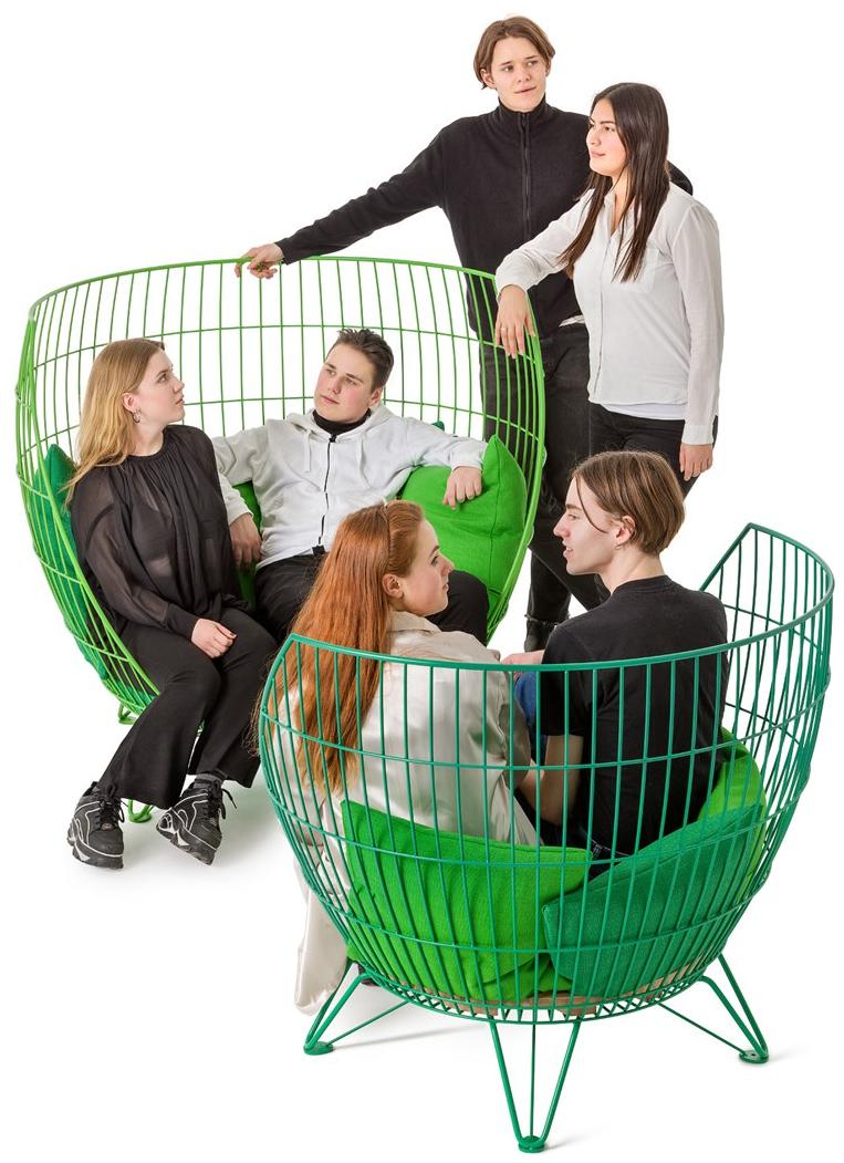 Nola Industrier Кресло из нержавеющей стали с высокой спинкой Basket sun-id-1507288 - Вид №11