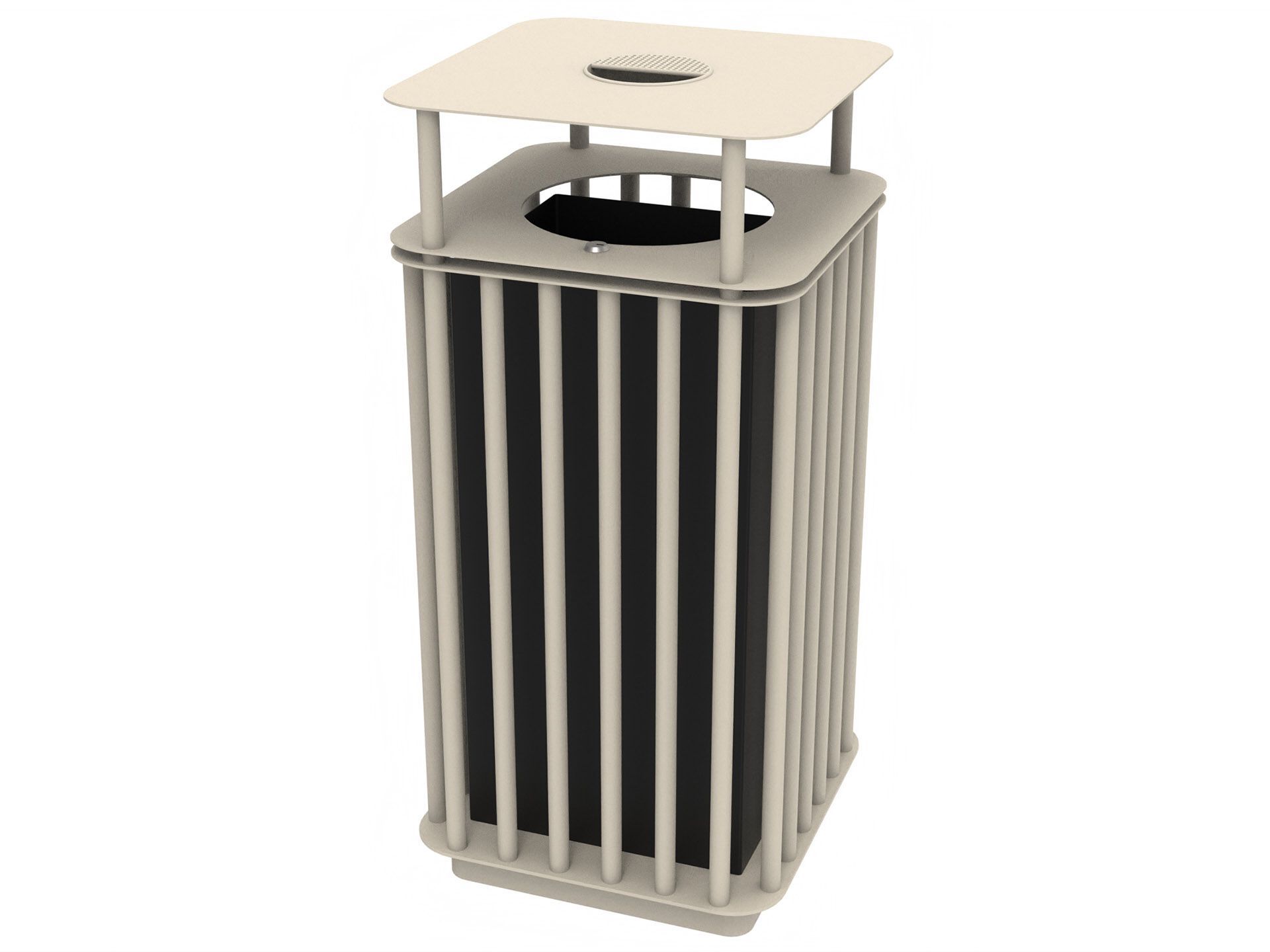 Оцинкованная стальная корзина для мусора с пепельницей Lazzari Spring ARCH-00089452