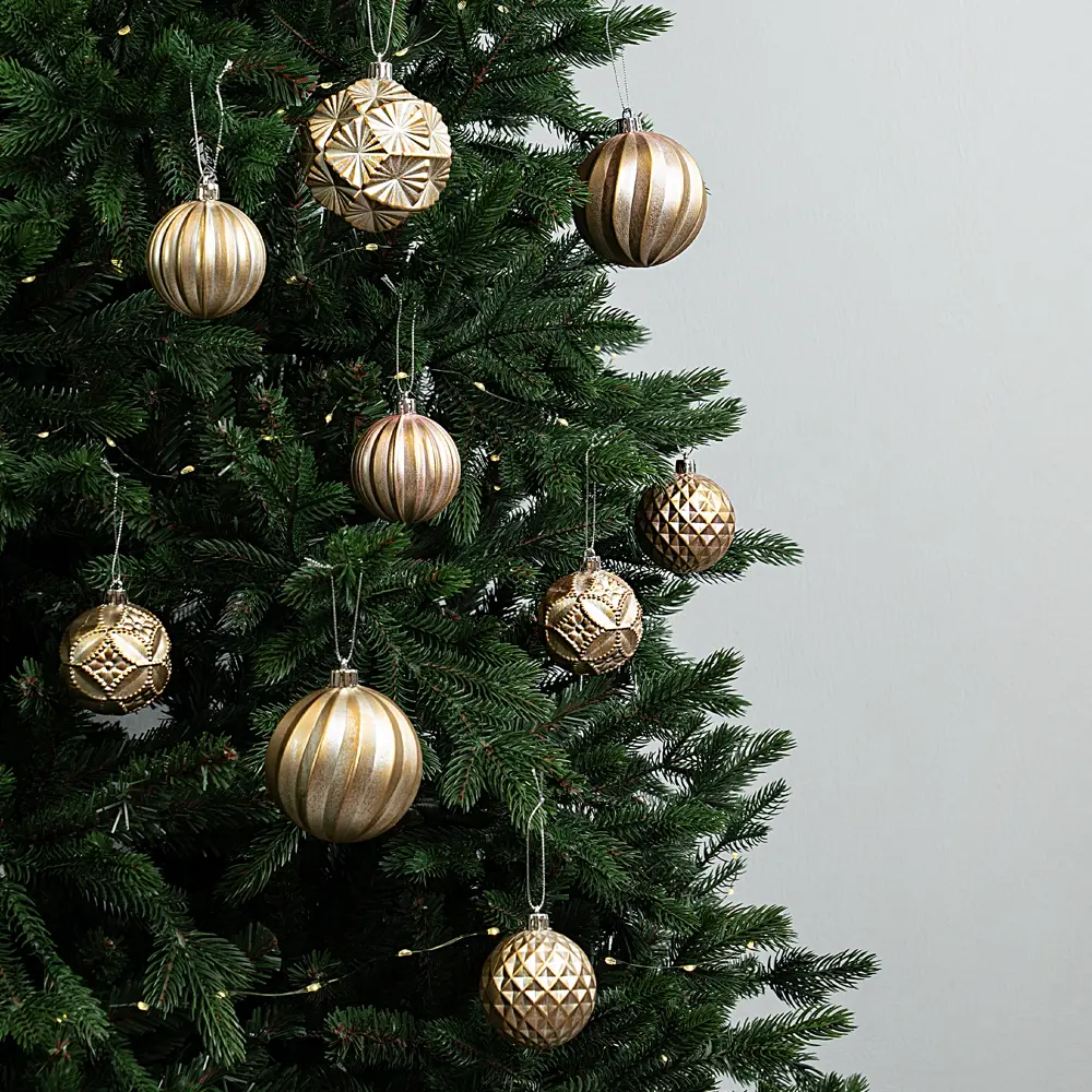 Набор ёлочных шаров KREAFORTA золотисто-жёлтые 24 шт, диаметр 6-8 см 89420563 STLM-1583426 - Вид №2