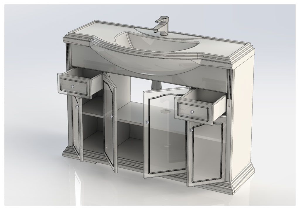 Тумба с раковиной Aquanet Лагуна Классик 120 белый 0017530200188774 - Вид №4