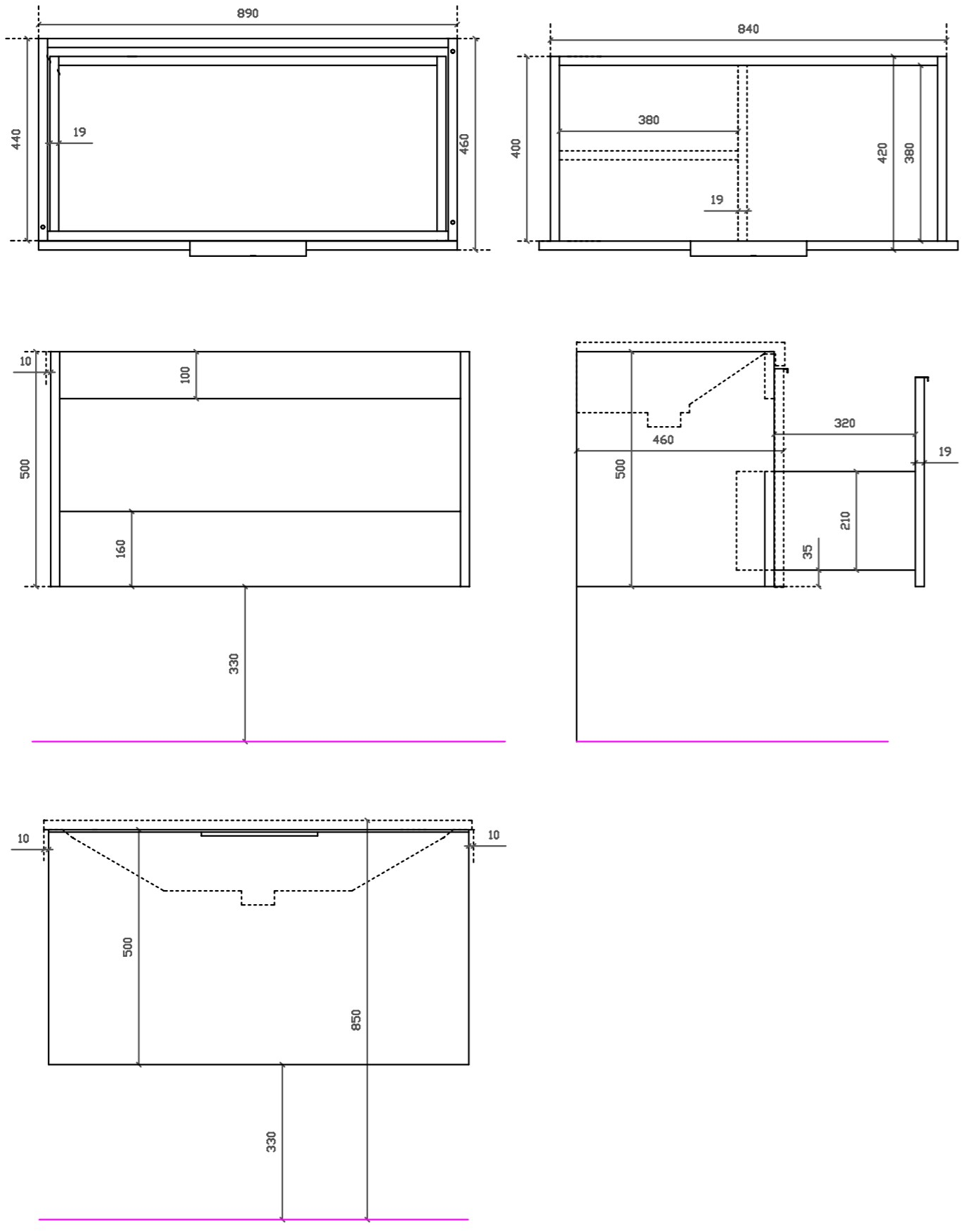 GALASSIA Подвесная тумба под умывальник с ящиками Dream 7320 - Вид №2