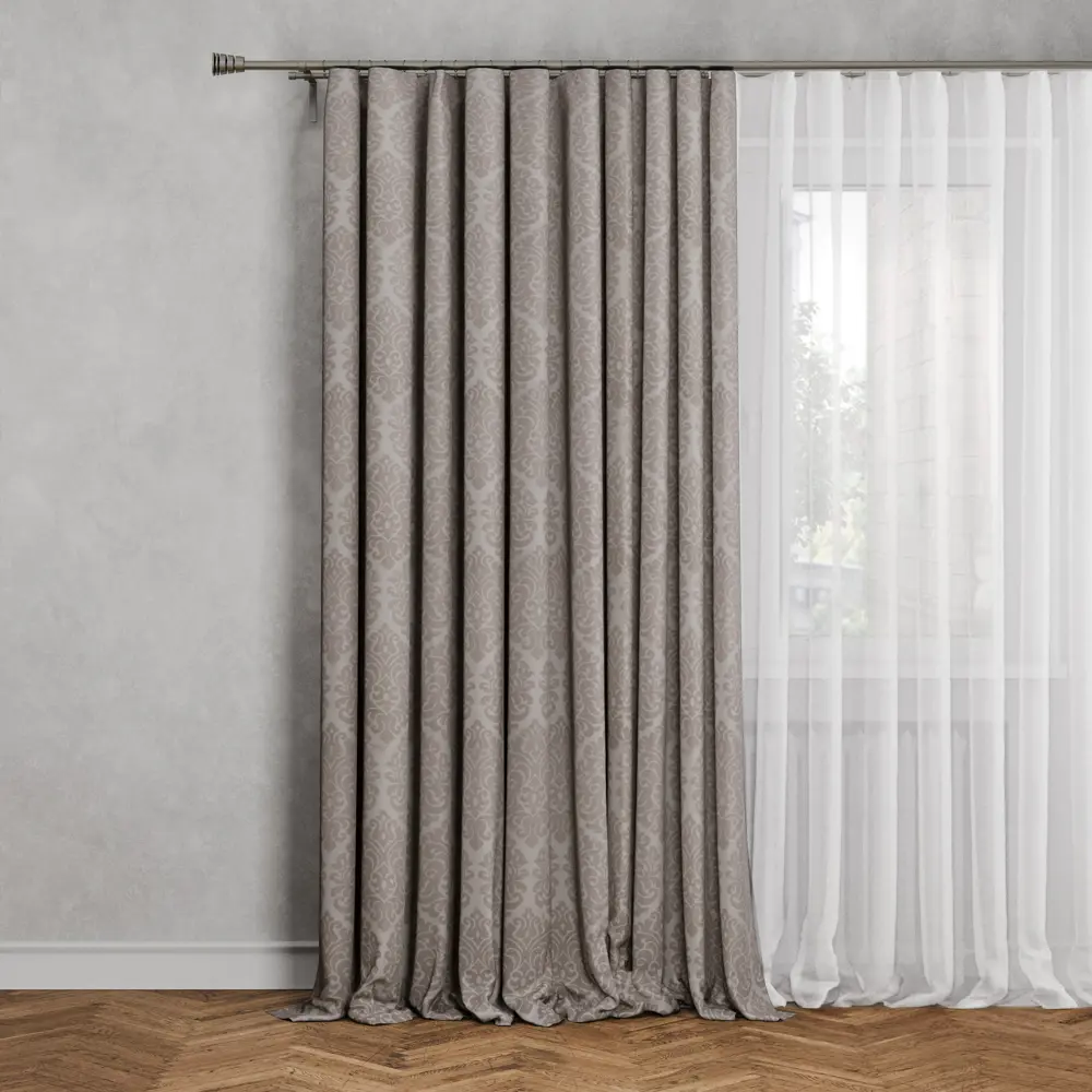 Штора на ленте Арба 160x260 см цвет какао 89375988 STLM-2059535 Santreyd 