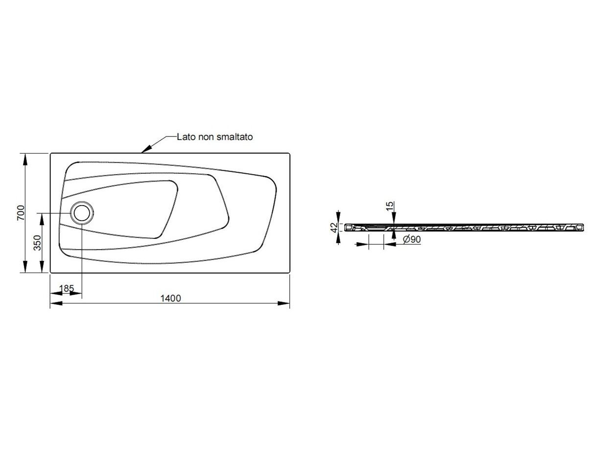 Керамический нескользящий прямоугольный поддон для душа Ceramica Dolomite за пределами ARCH-00148401 - Вид №118