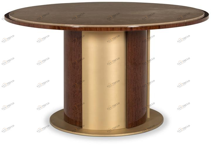 Stylish Club Круглый обеденный стол из эвкалипта и мрамора Kensington Scf.k11