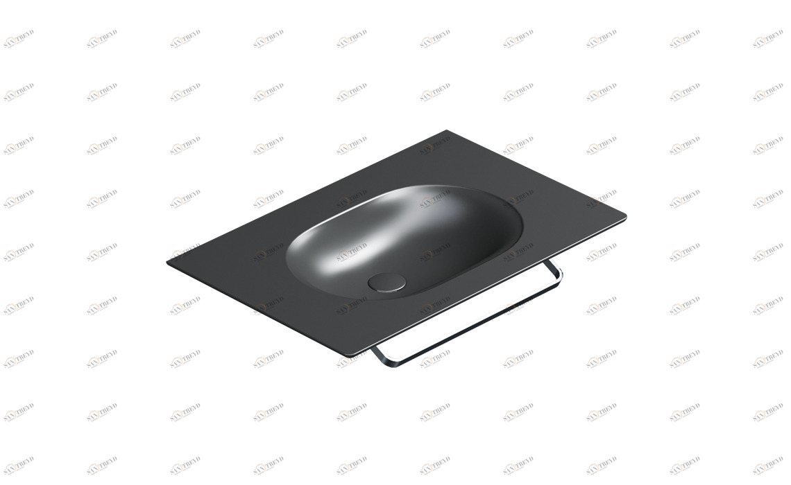 175HZNS Подвесная раковина настенная консольная овальная CERAMICA CATALANO  черная 