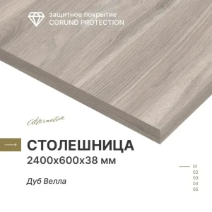 91914785 Столешница Alternative с кромкой 240x60x3.8 см с 4-х сторон водостойкие плиты ДСП цвет бежевый STLM-1543184