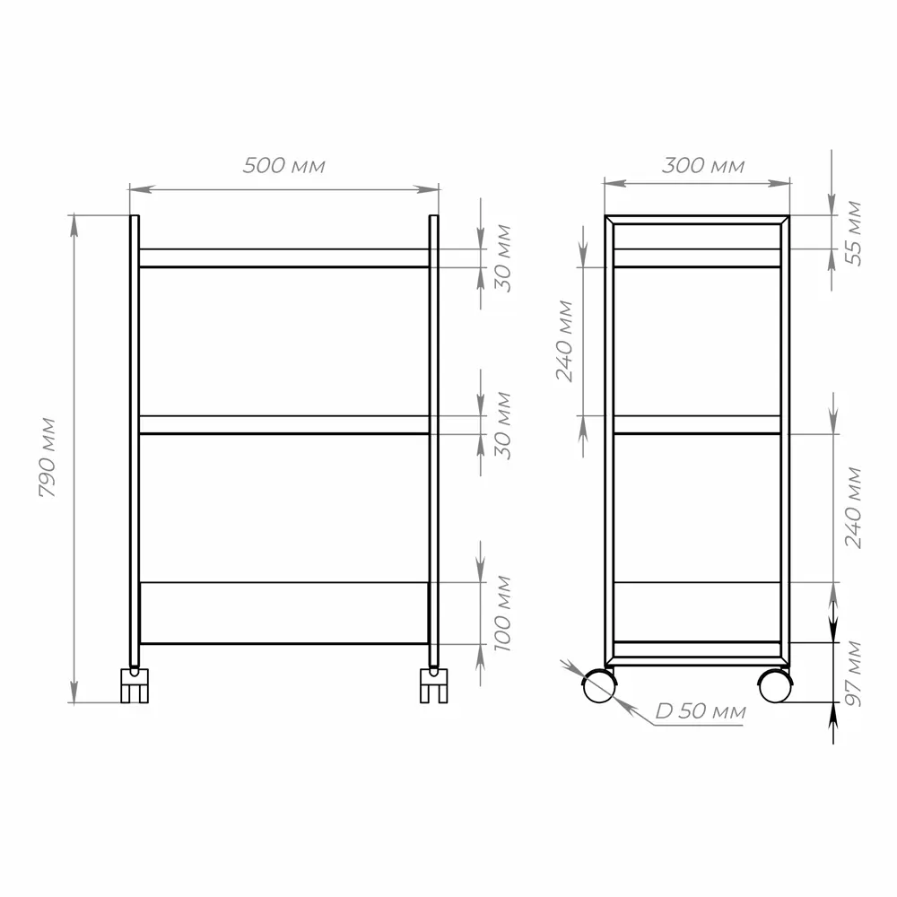 Напольный шкаф KONSENSA для кухни 50x79x30 см черный металл 89422303 STLM-1564504 - Вид №4