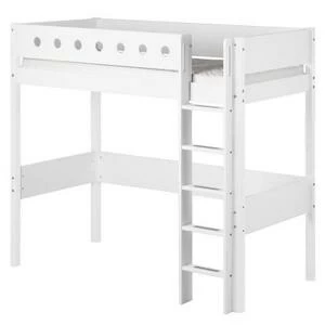 Кровать Flexa White высокая с прямой лестницей, 190 см, белая