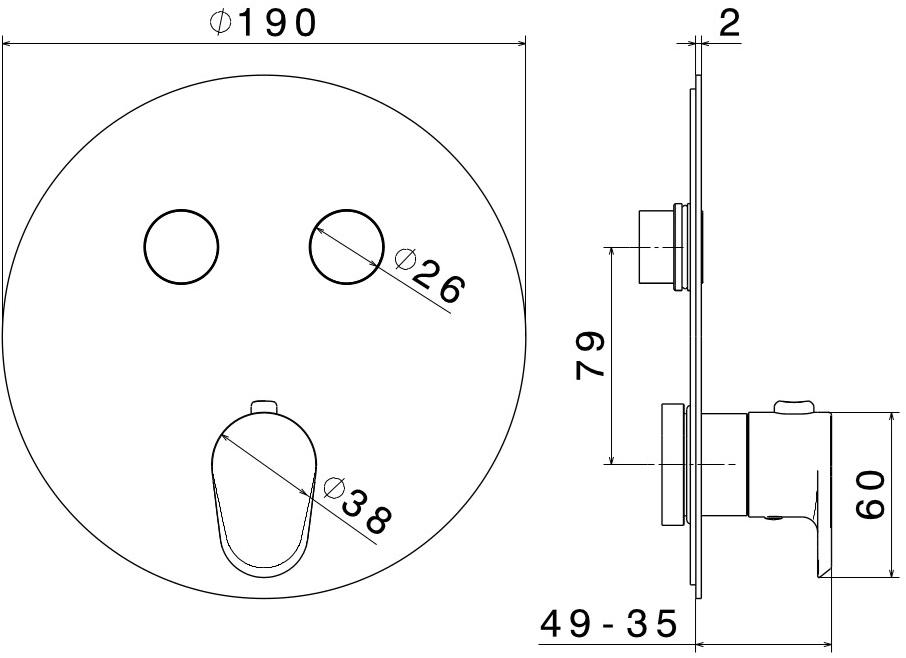newform Смеситель для душа встраиваемый термостатический Nio sun-id-1508756 - Вид №4